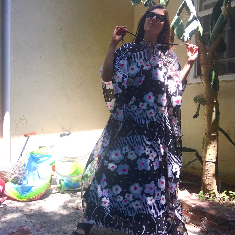 Vintage printed long caftan mint condition M